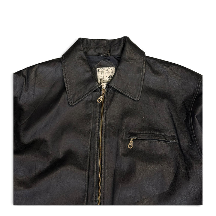 Vintage Soft Leather Jacket Black (L)