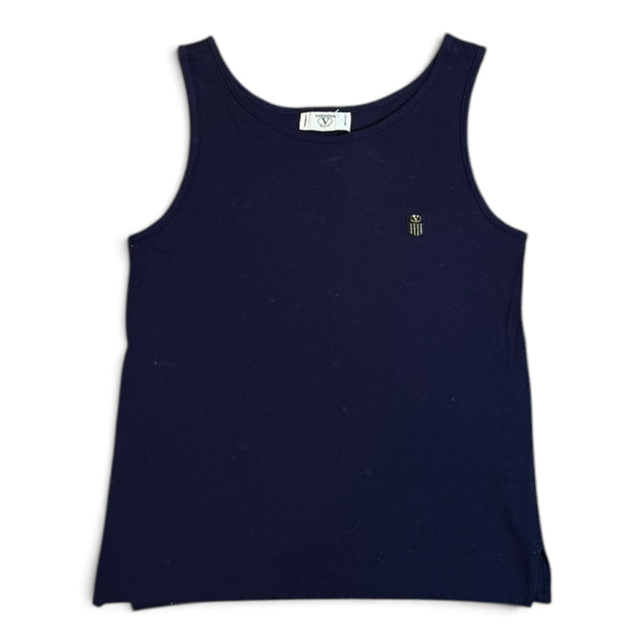 Vintage Valentino Navy Cotton Vest Top (Women's Large)