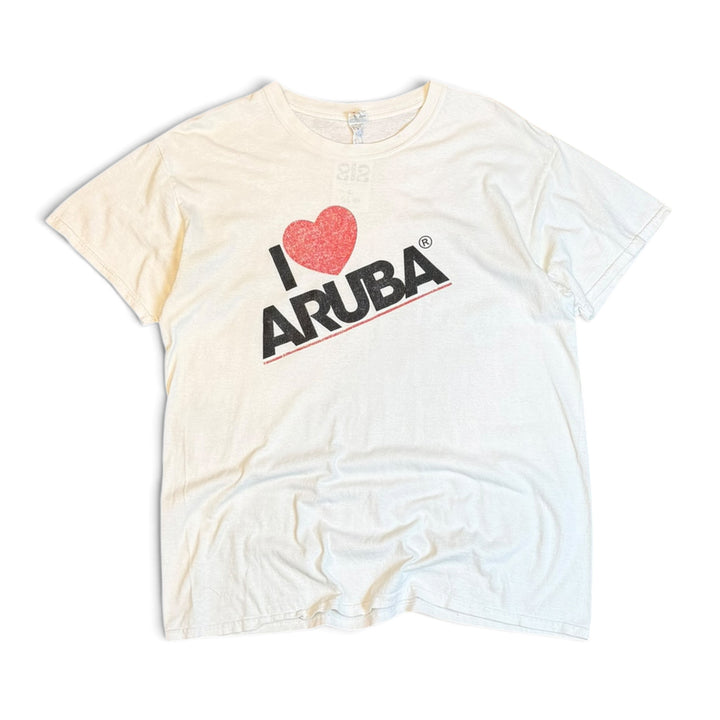 Vintage I Love Aruba White Graphic T-Shirt (L)