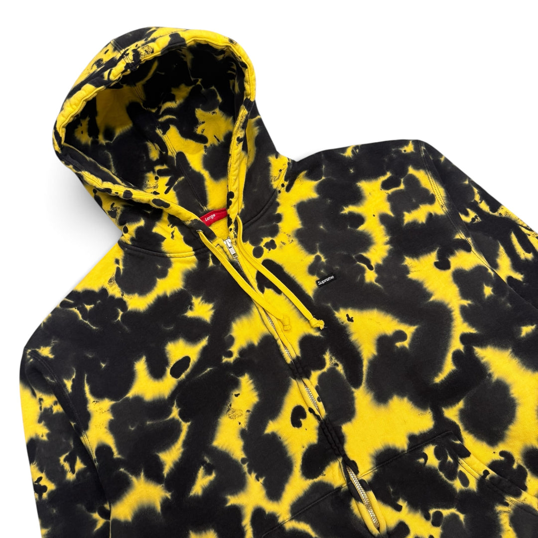 Supreme Yellow & Black Tye Die Small Box Zip Up Hoodie (L)