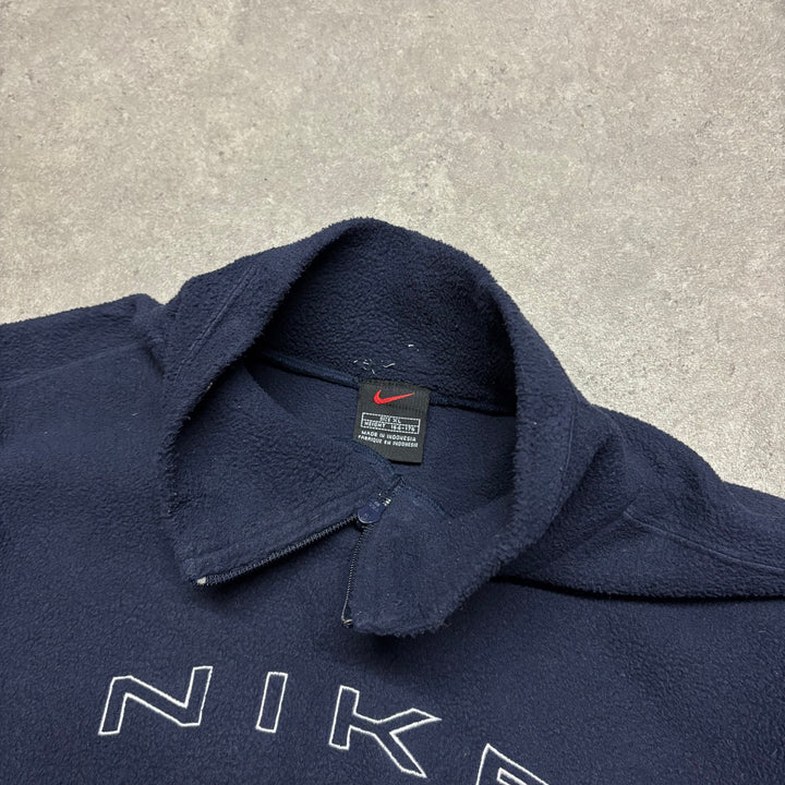 00's Vintage Nike Navy Spell Out Fleece (L)