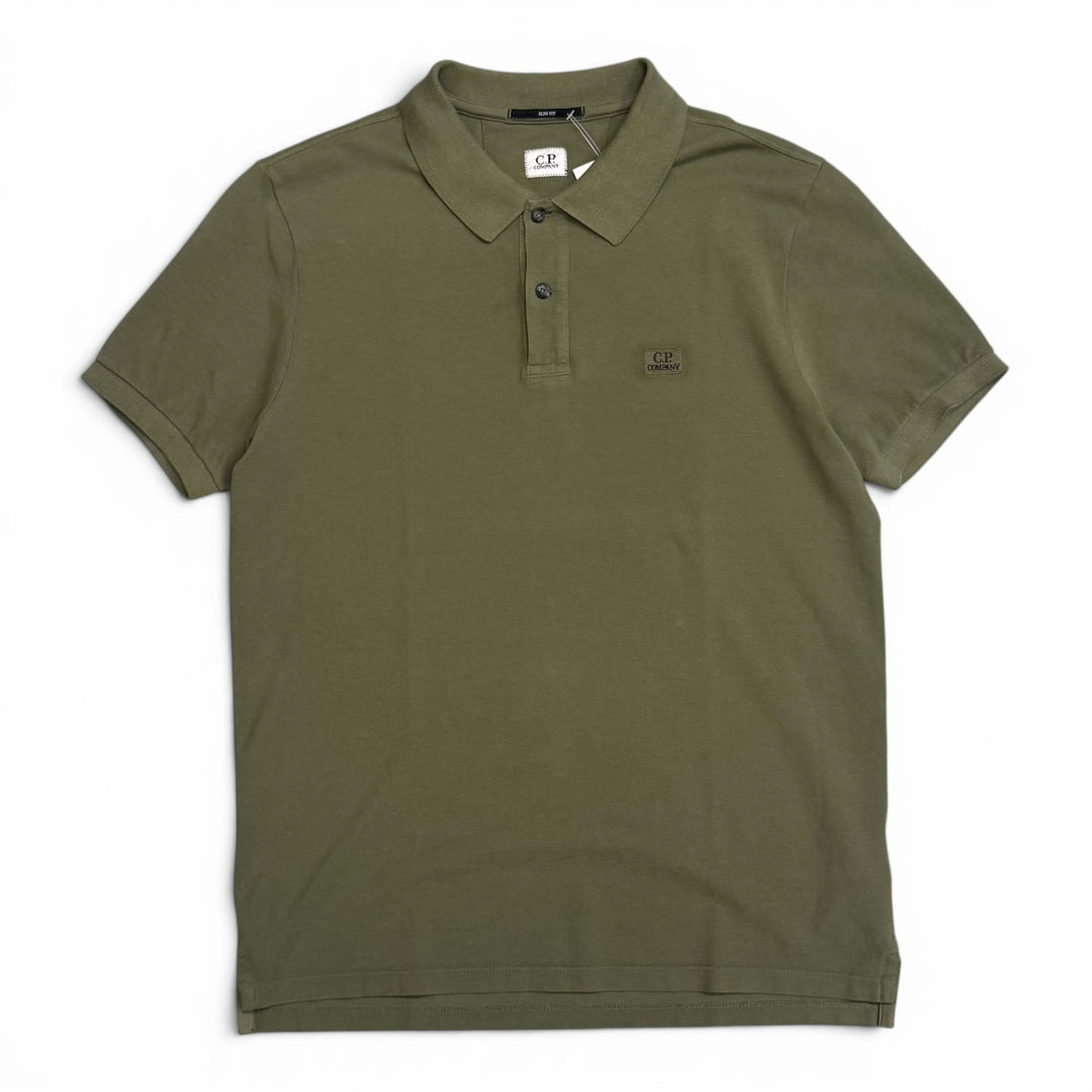 CP Company Logo Embroidered Polo Shirt Green (L)
