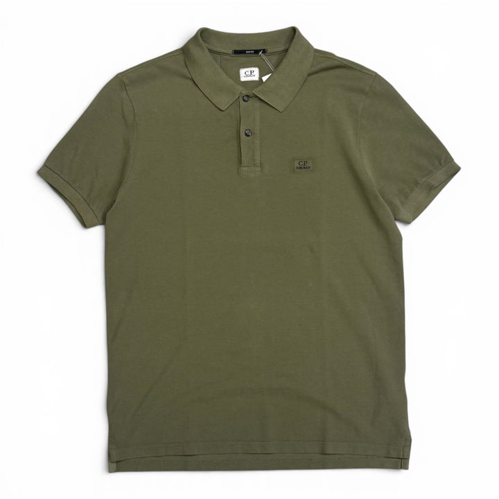 CP Company Logo Embroidered Polo Shirt Green (L)