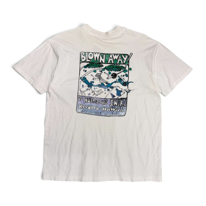 Vintage Single Stitch Blown Away Graphic T shirt White (L)