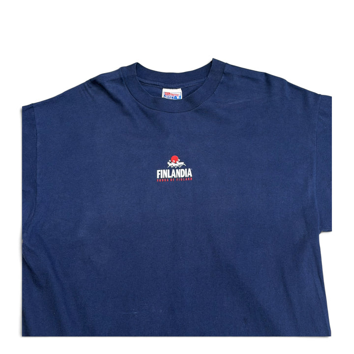Vintage Finlandia Vodka Graphic T shirt Navy (XL)