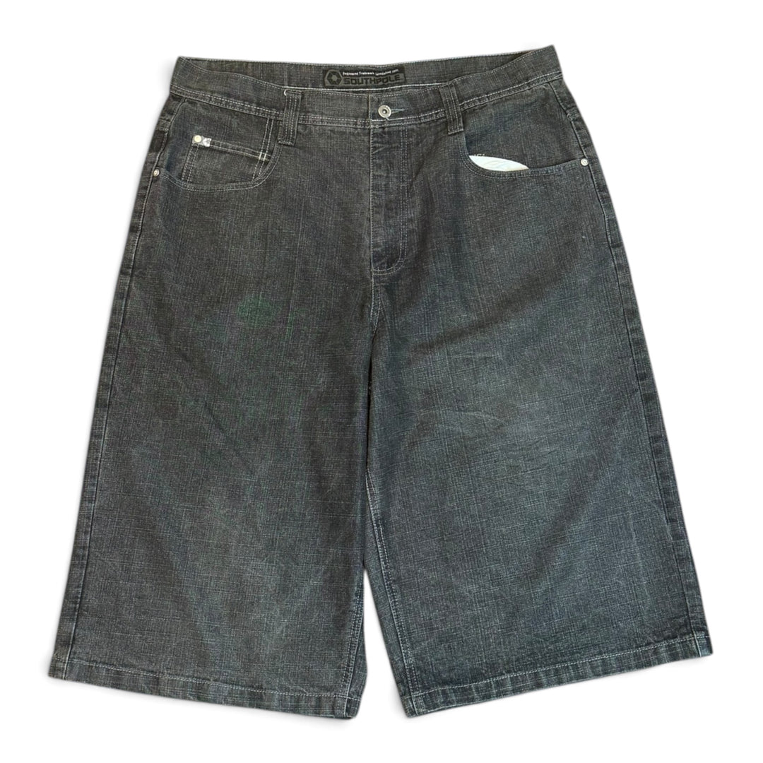 Vintage South Pole Black Baggy Denim Shorts (38)