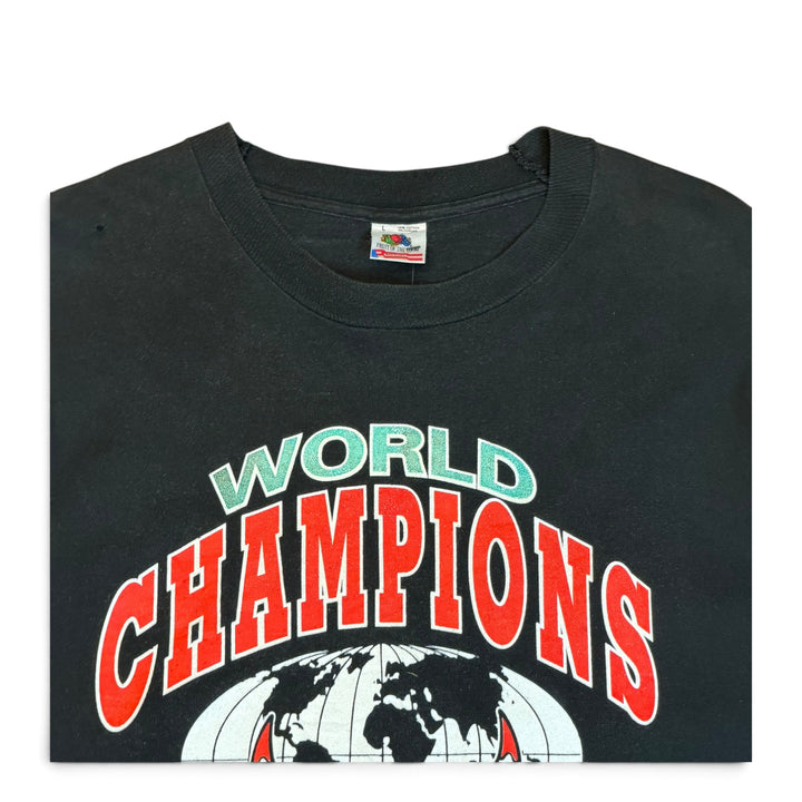 90's Vintage Chicago Bulls Black Graphic T-Shirt (L)