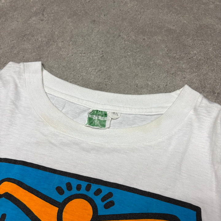 1987 Vintage Kieth Haring x Lucky Strike White Graphic T-Shirt (XL)