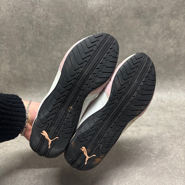 Vintage Puma White & Pink Racing Trainers (UK4)