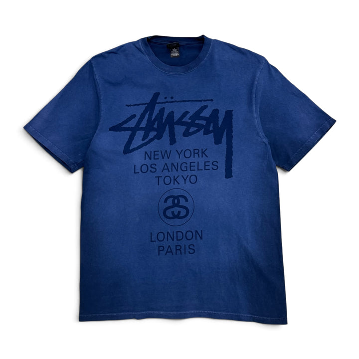 Stussy World Tour ‘Sun Faded Navy’ T-Shirt (M)