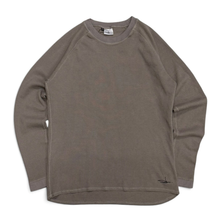 Slawn Graphic Waffle Long Sleeve Top Grey (XL)
