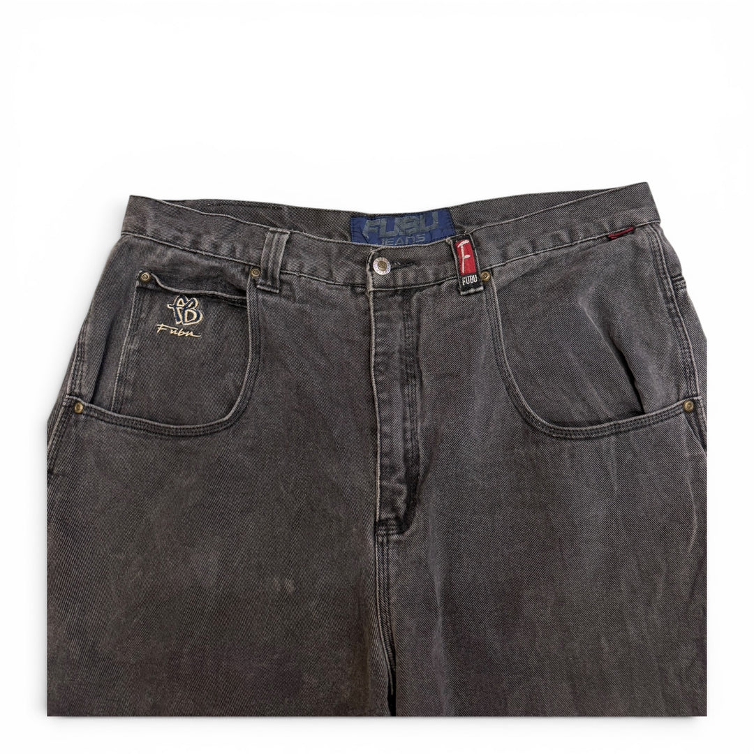 Vintage 90's Fubu Baggy Denim Short Black (36")