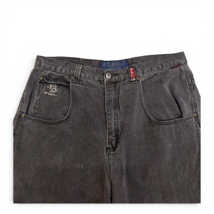 Vintage 90's Fubu Baggy Denim Short Black (36")