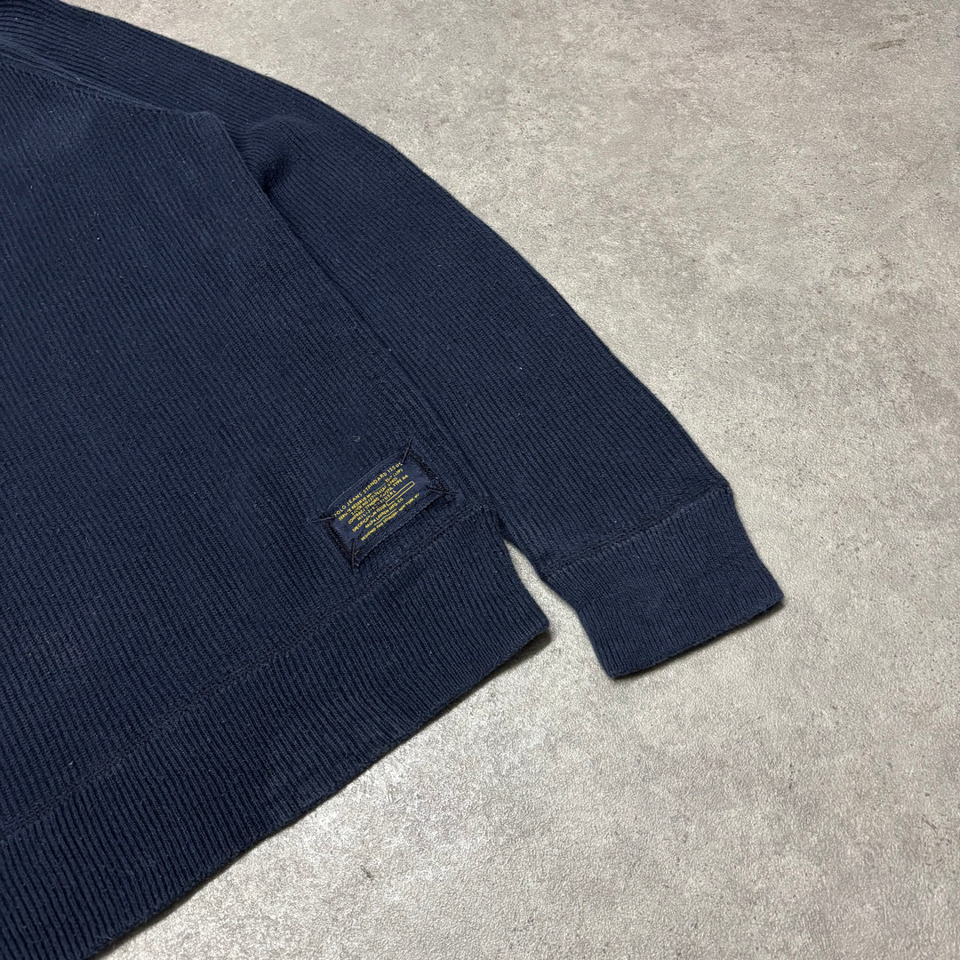 Vintage Polo Jeans Navy Knitted Qaurter Zip Jumper (L)