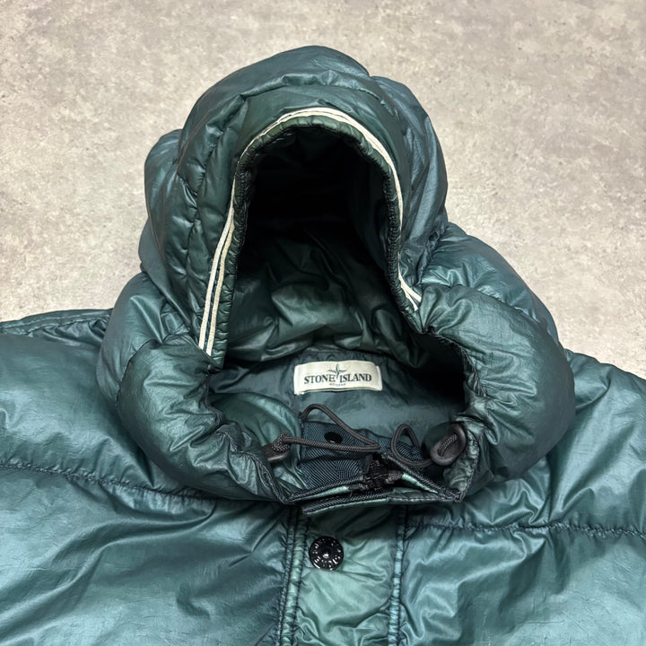 Stone Island Green Garment Dyed Puffer Jacket (XXL)