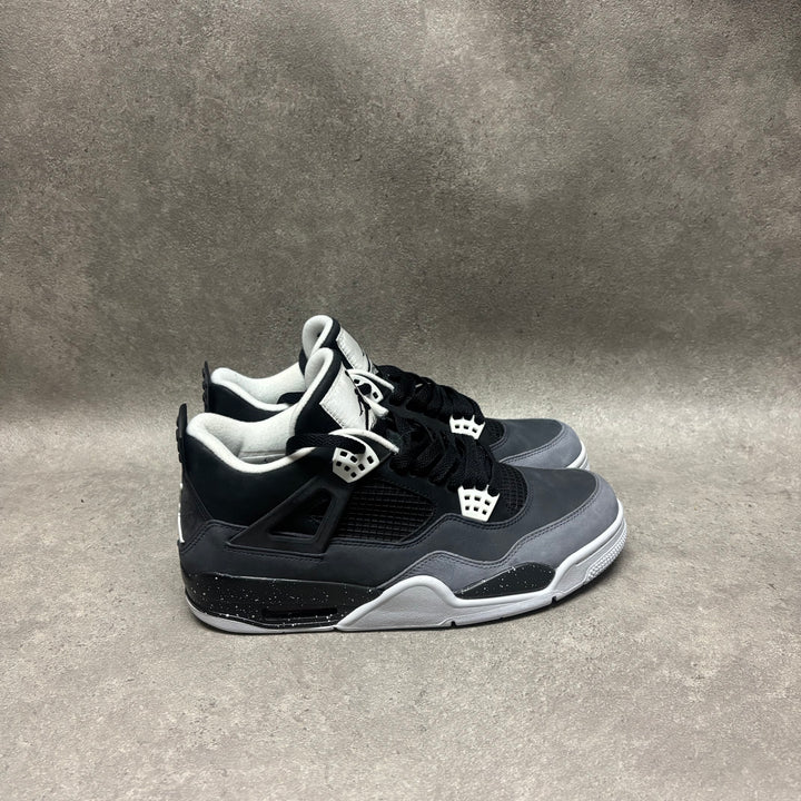 2013 OG Air Jordan 4 Retro Black/White/Cool Fear Pack Grey Trainers (UK8.5)