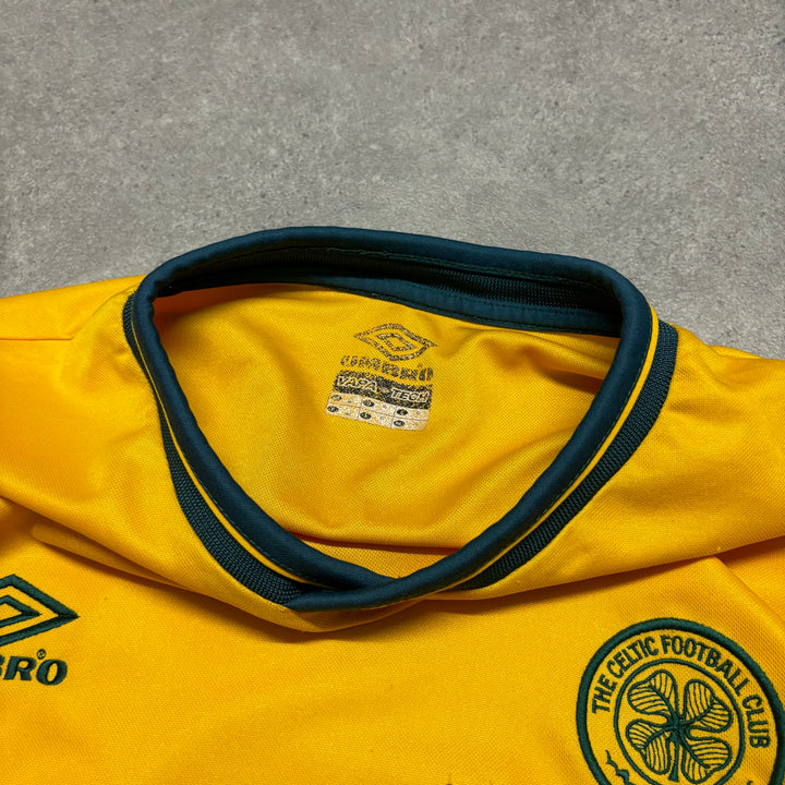 2000 Vintage Celtic Yellow Away Football Shirt (XL)