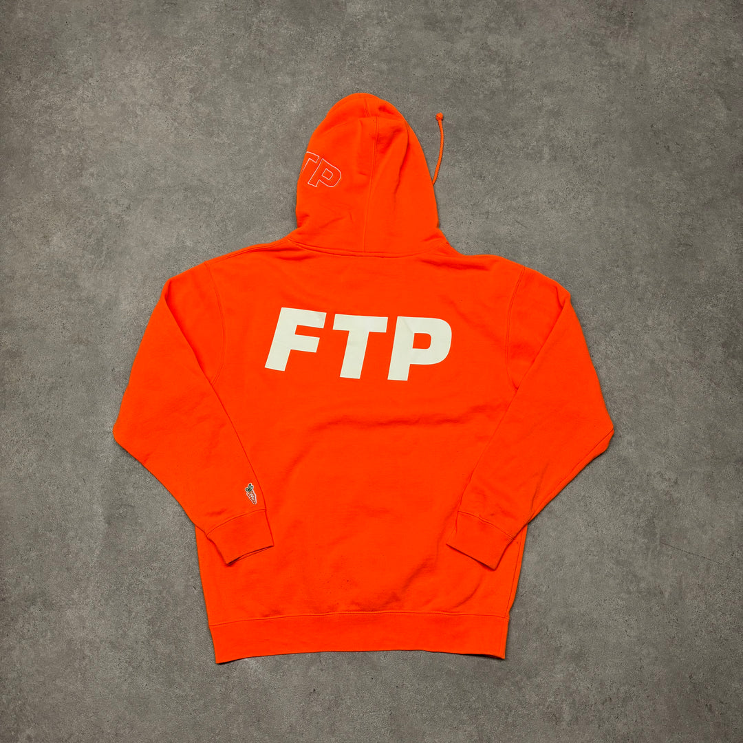 FTP Carrots Spell Out Orange Graphic Hoodie (L)