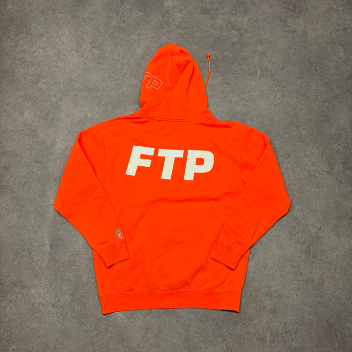 FTP Carrots Spell Out Orange Graphic Hoodie (L)