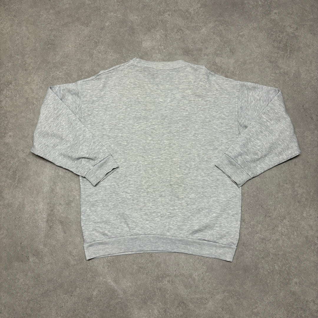 90's Vintage Nike Grey Spell Out Sweatshirt (L)
