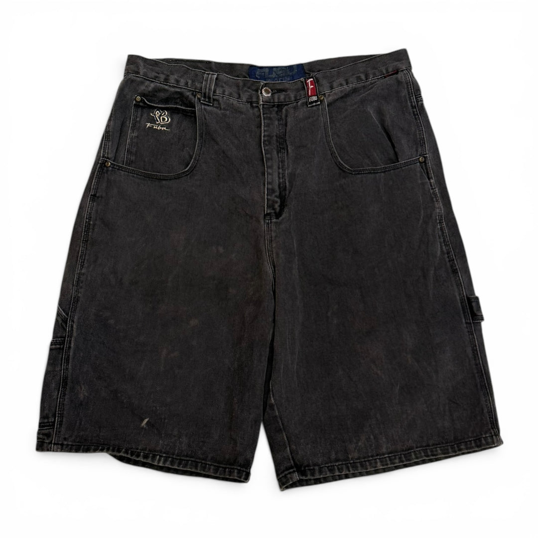 Vintage 90's Fubu Baggy Denim Short Black (36")