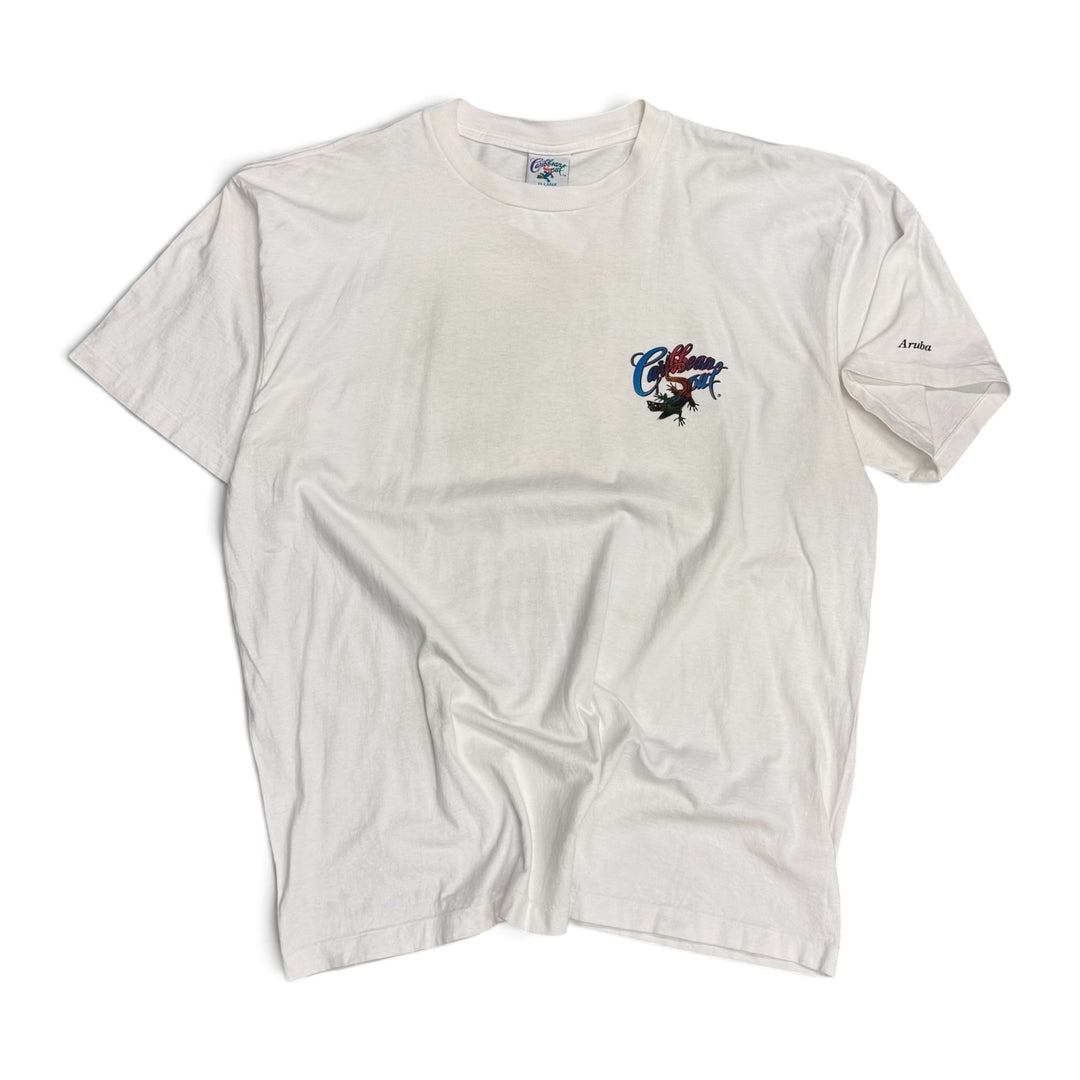 Vintage 90's Single Stitch Iguana Graphic T Shirt  White (XXL)
