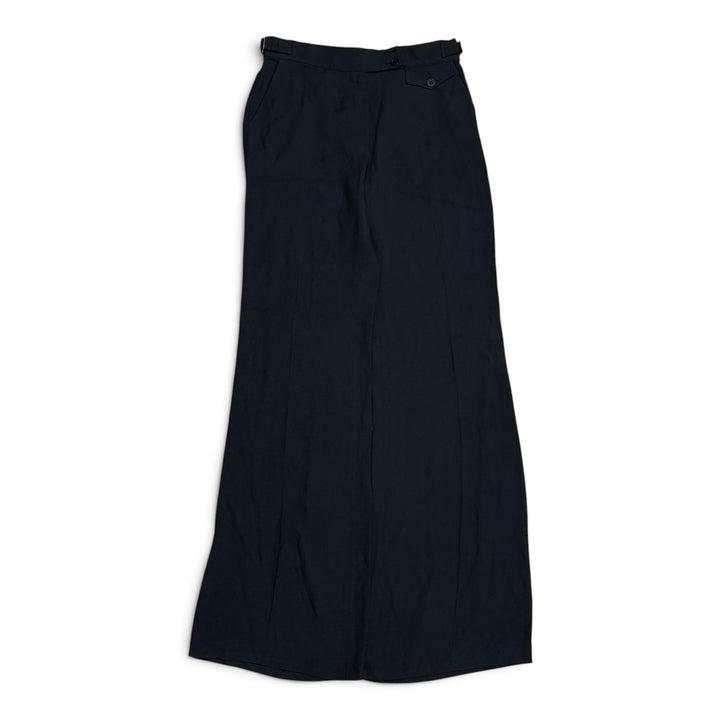 Vintage Emporio Armani Linen Flare Trousers Black (30)