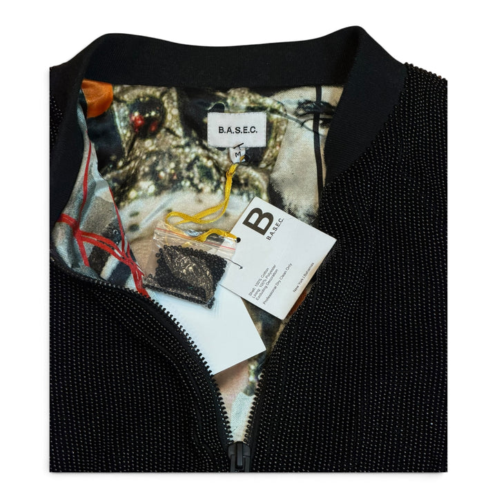 B.A.S.E.C. Heavy Beaded Black Cropped Jacket (M)