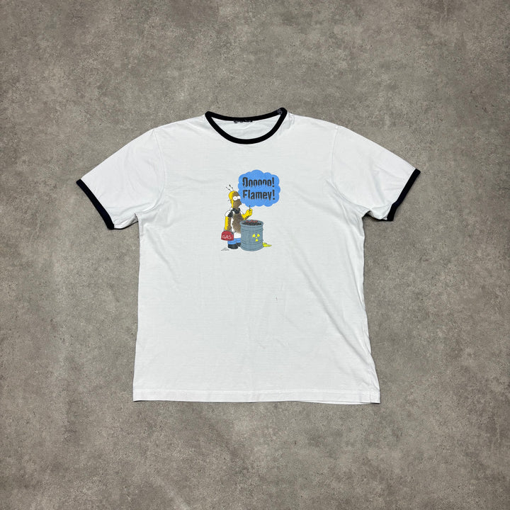 2004 Vintage The Simpsons Homer White Graphic T-Shirt (M)