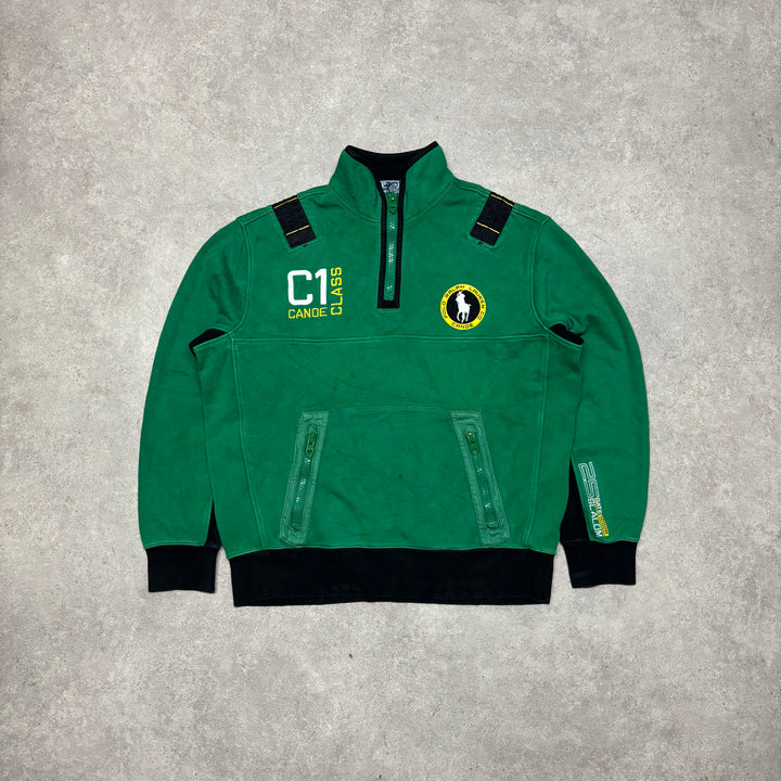 Vintage Polo Ralph Lauren Canoe Green Quarter Zip Jumper (L)