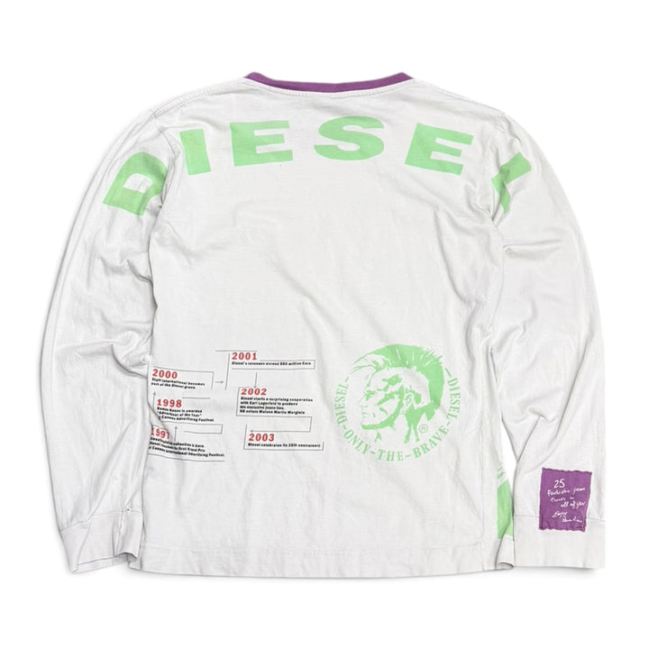 Vintage Diesel 25 Year Anniversary White Long Sleeve T-Shirt (M)