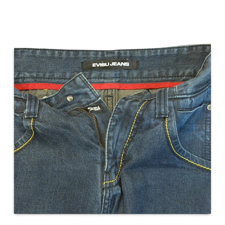 Vintage Evisu Jeans Dark Blue Denim Trousers (28)