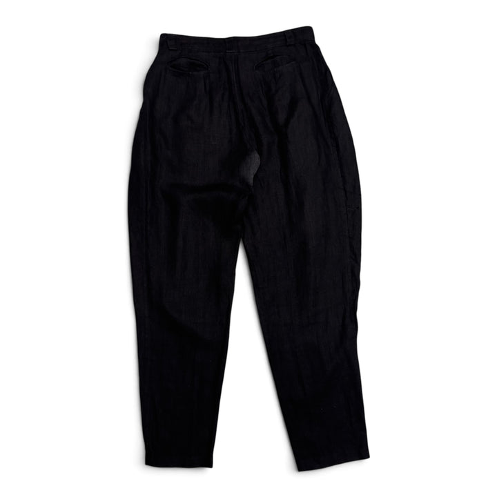 Vintage Workers For Freedom Black Linen Trousers (XL)