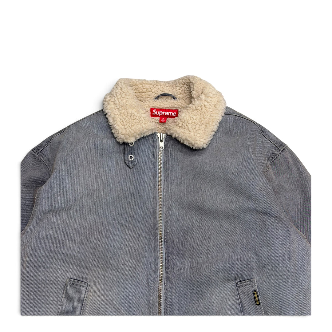 Supreme Faux Shearling Lined Bomber Jacket Grey (M)