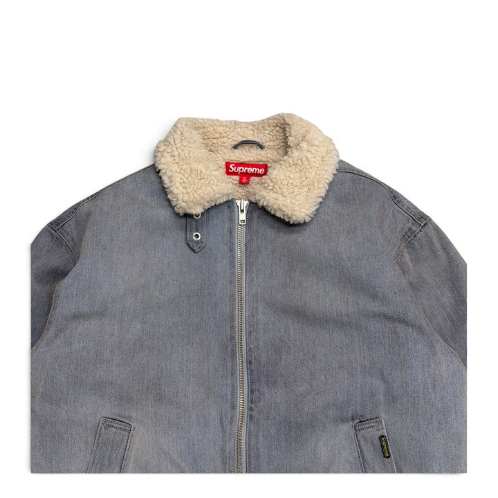 Supreme Faux Shearling Lined Bomber Jacket Grey (M)
