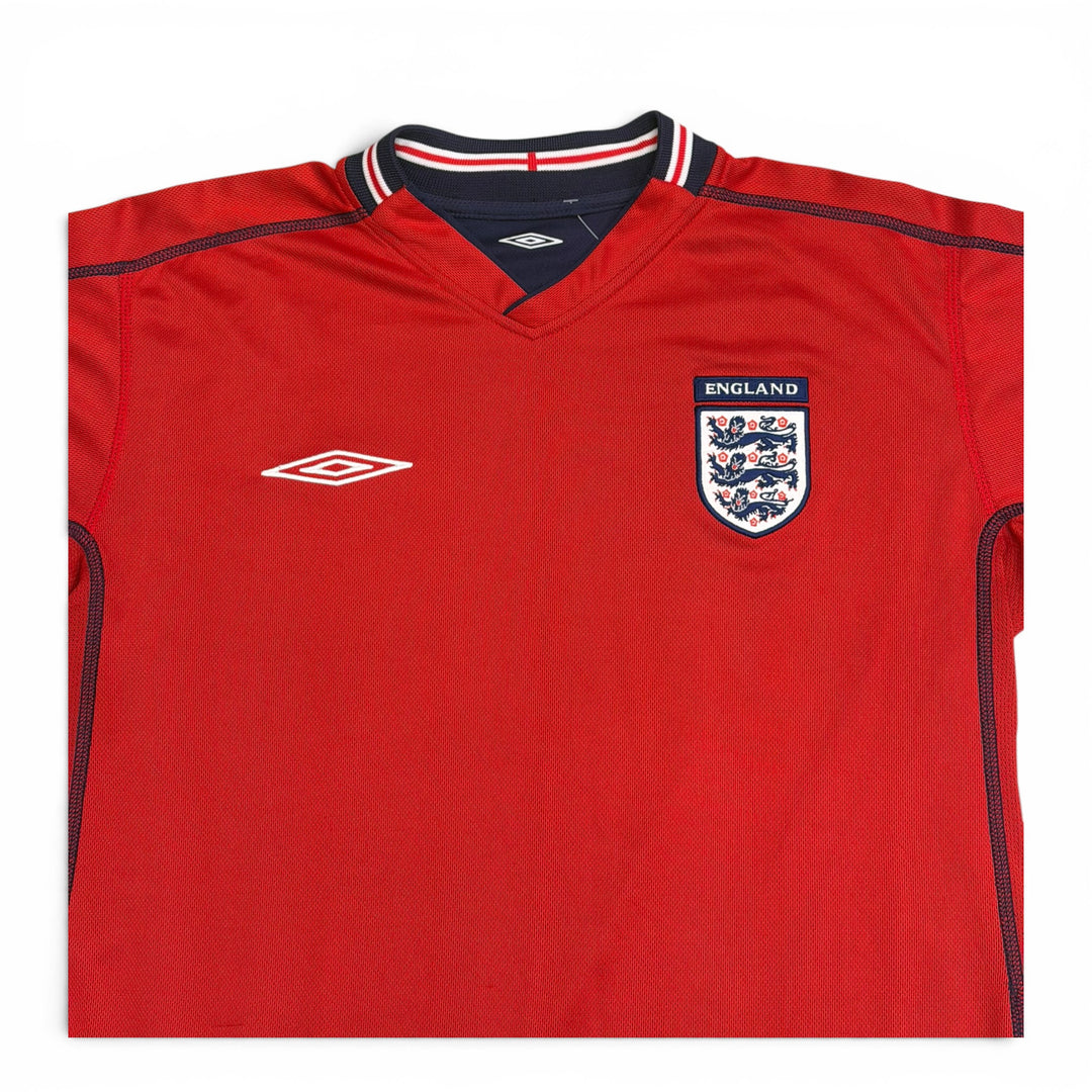 2004 Vintage England Umbro Reversible Navy & Red Football Shirt (M)