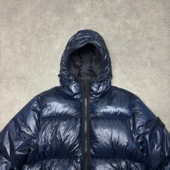 Stone Island Pertex Quantum Y Down Fill Navy Puffer Jacket (L)