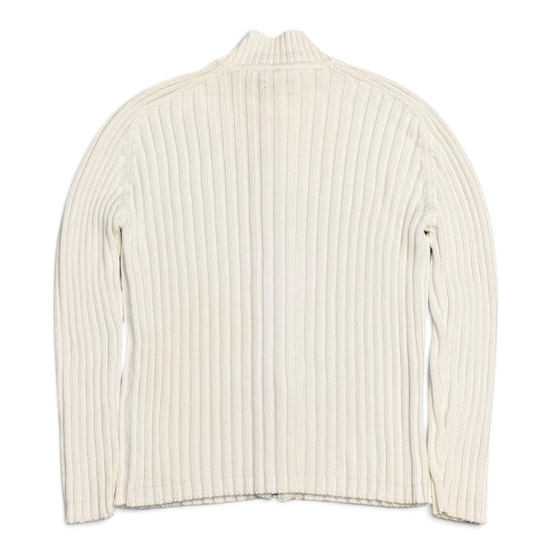 Vintage Schott Full Zip Up Knitted Jumper White (XL)