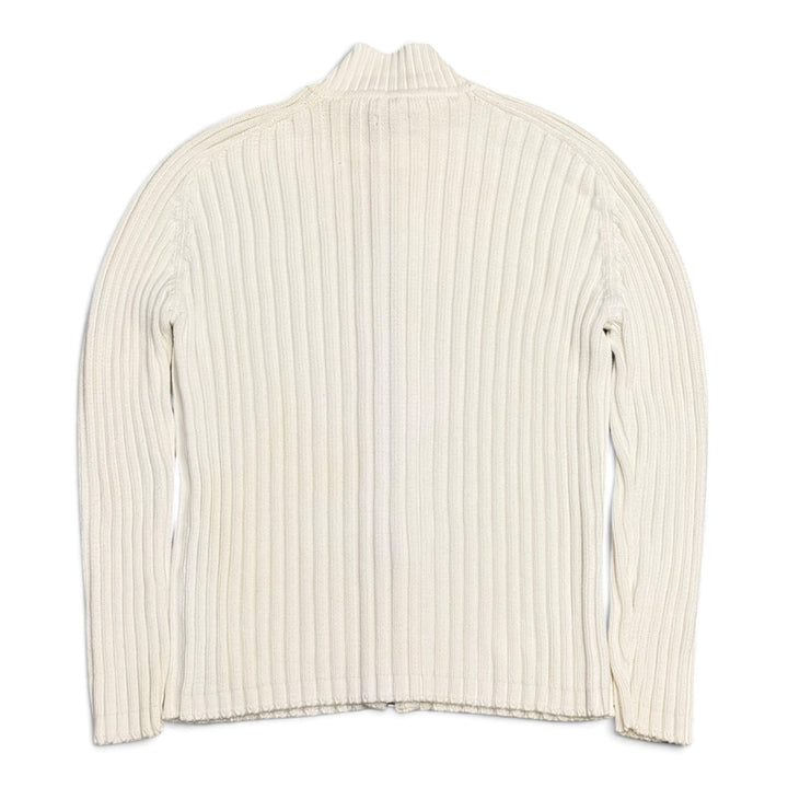Vintage Schott Full Zip Up Knitted Jumper White (XL)