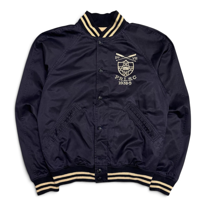 Vintage Polo Ralph Lauren Navy Satin Bomber Varsity Jacket (M)