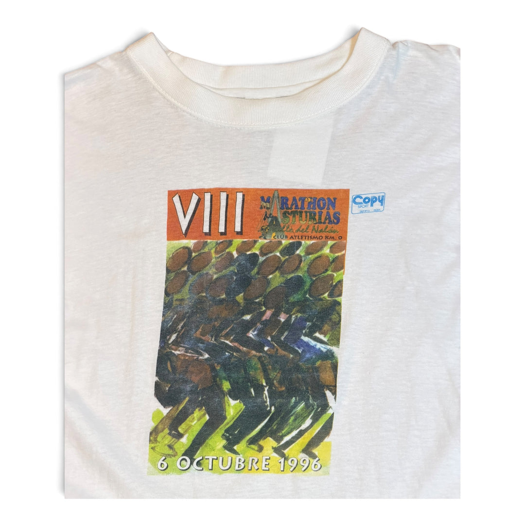 1996 Vintage Marathon White Graphic T-Shirt (S)