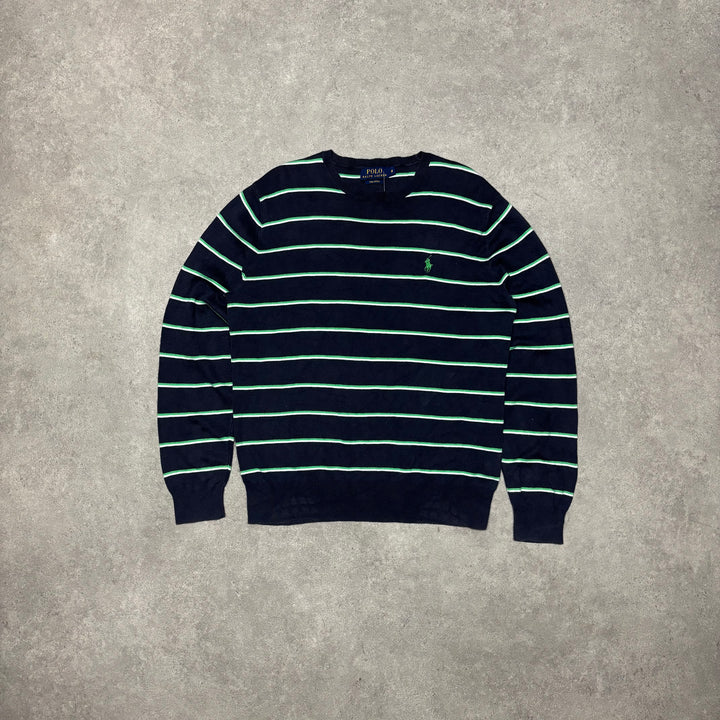 Polo Ralph Lauren Navy Green Knitted Sweater (M)
