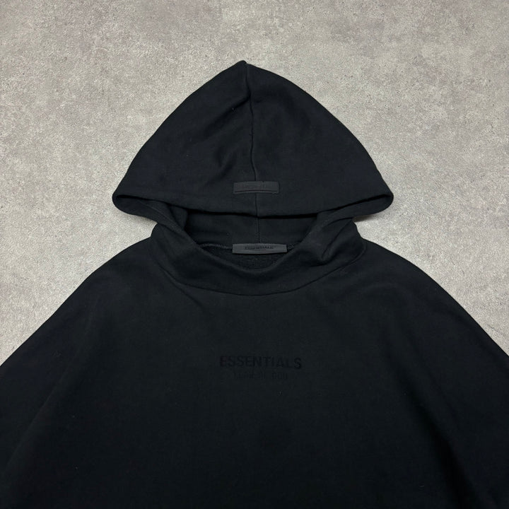 Essentials Fear Of God Black Heavyweight Pullover Hoodie (XXL)