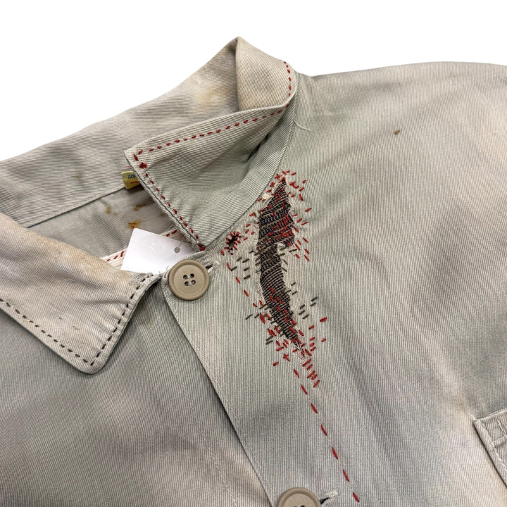Vintage Reworked Washed Beige French Chore Jacket (L)