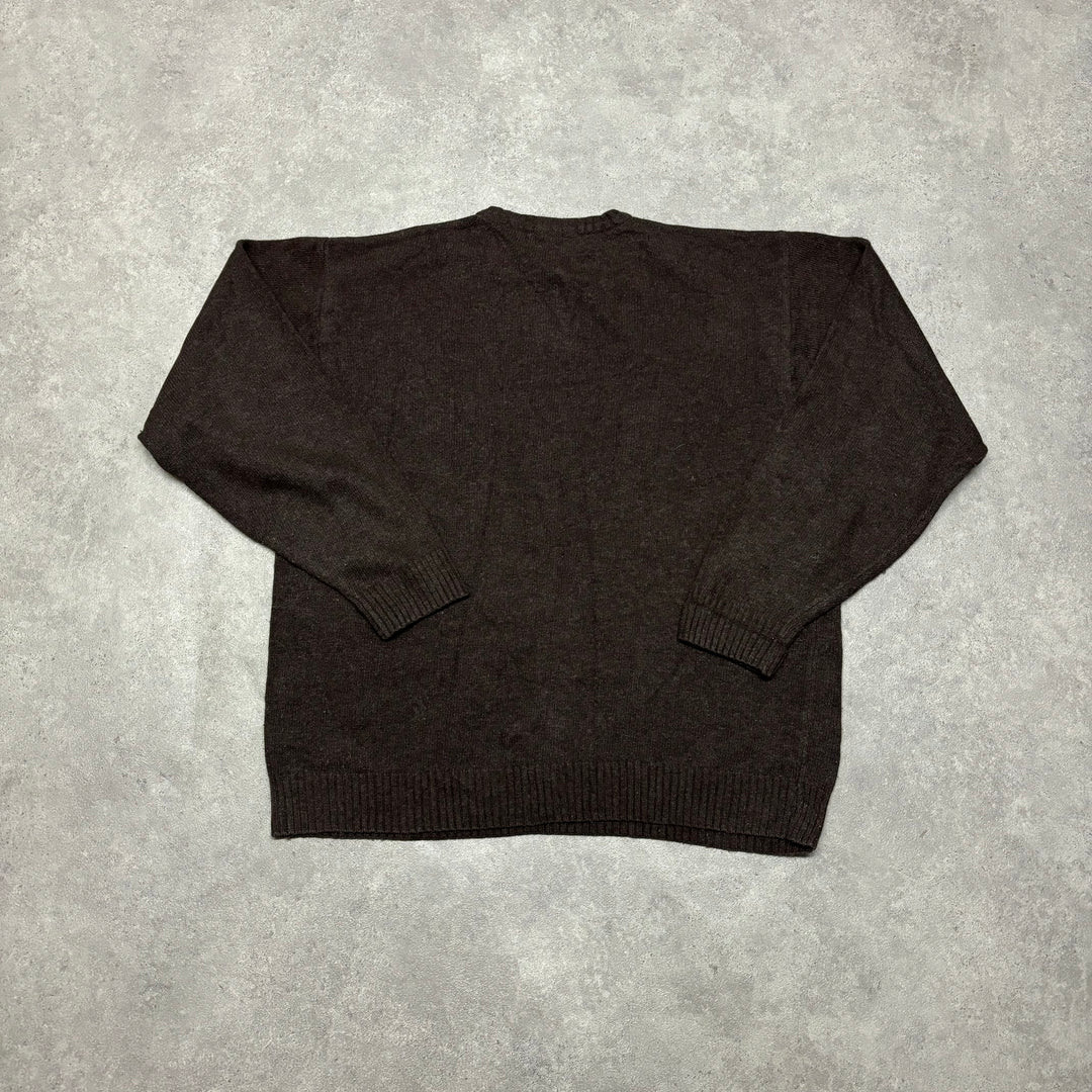 Vintage Schott Black Heavyweight Knitted Jumper (L)