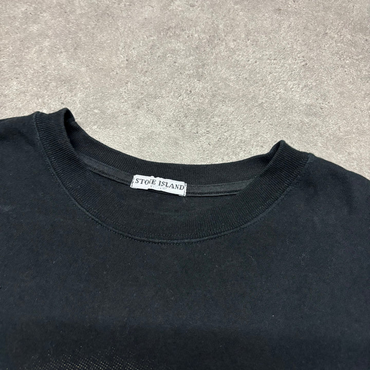 2000's Vintage Stone Island Black Graphic T-Shirt (L)