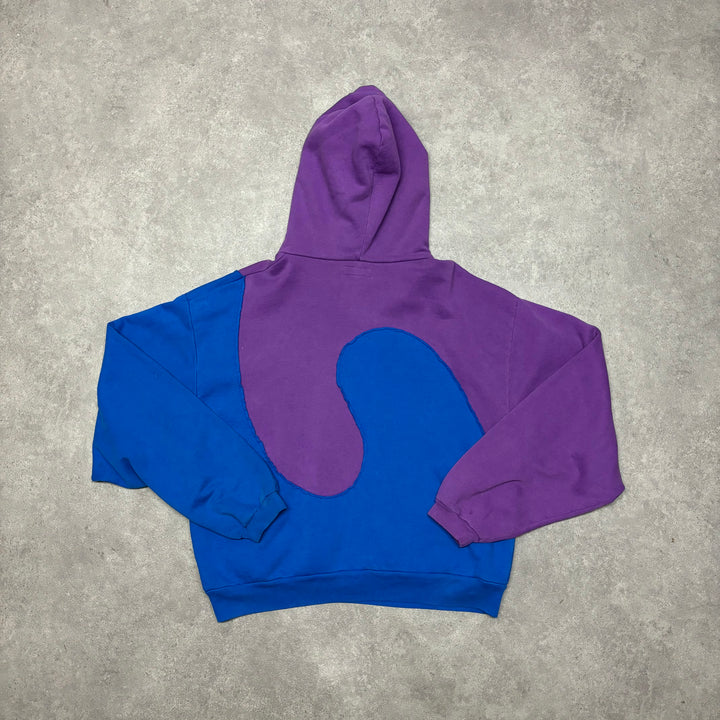 ERL Purple & Blue Boxy Fit Heavy Cotton Pullover Hoodie (S)