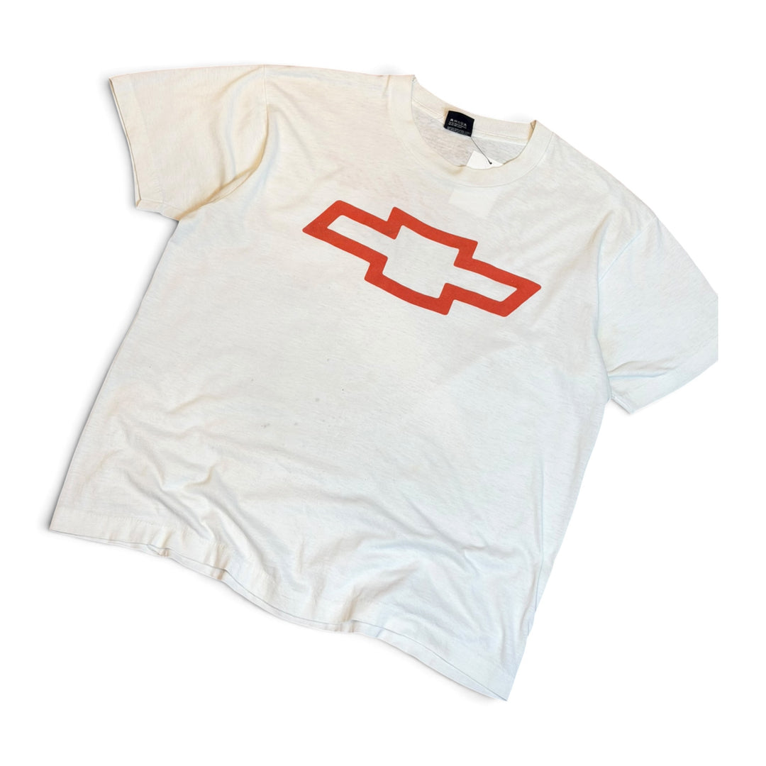 90's Vintage Chevrolet White Graphic T-Shirt (L)