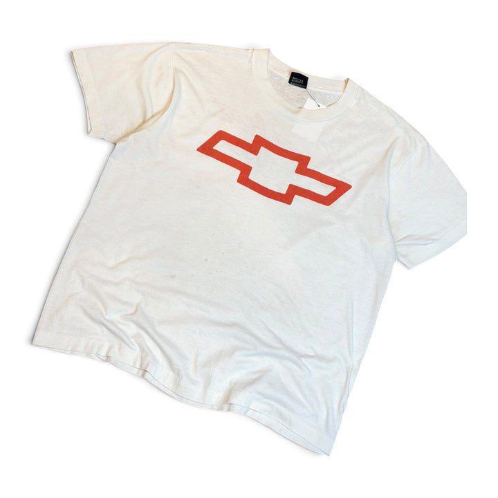 90's Vintage Chevrolet White Graphic T-Shirt (L)
