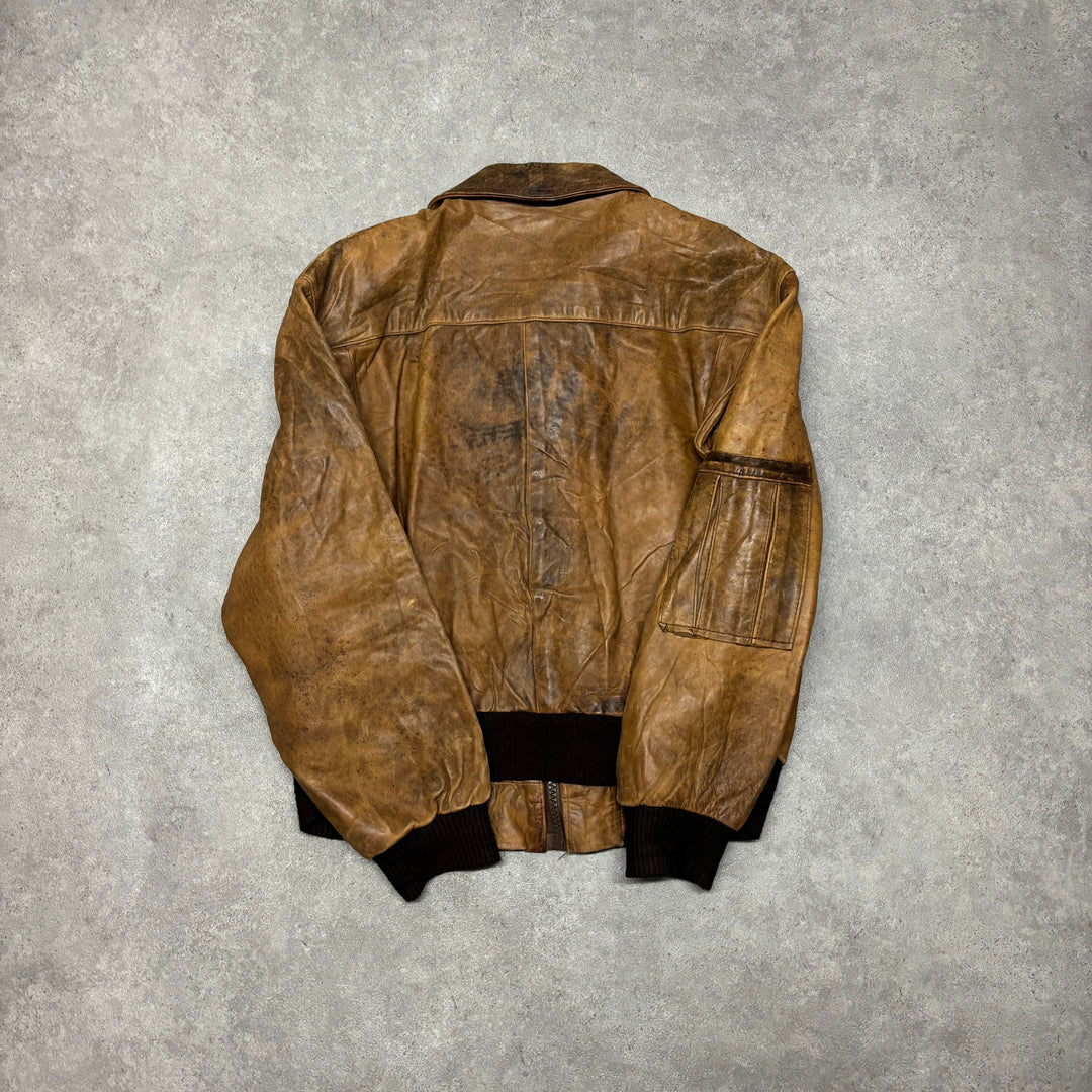 Vintage Flight Leather Brown Jacket (M)